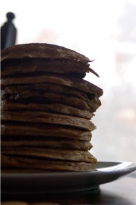 100% Whole Wheat Buttermilk Pancakes with Wheat Germ
