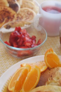 Banana Pancakes with Strawberries